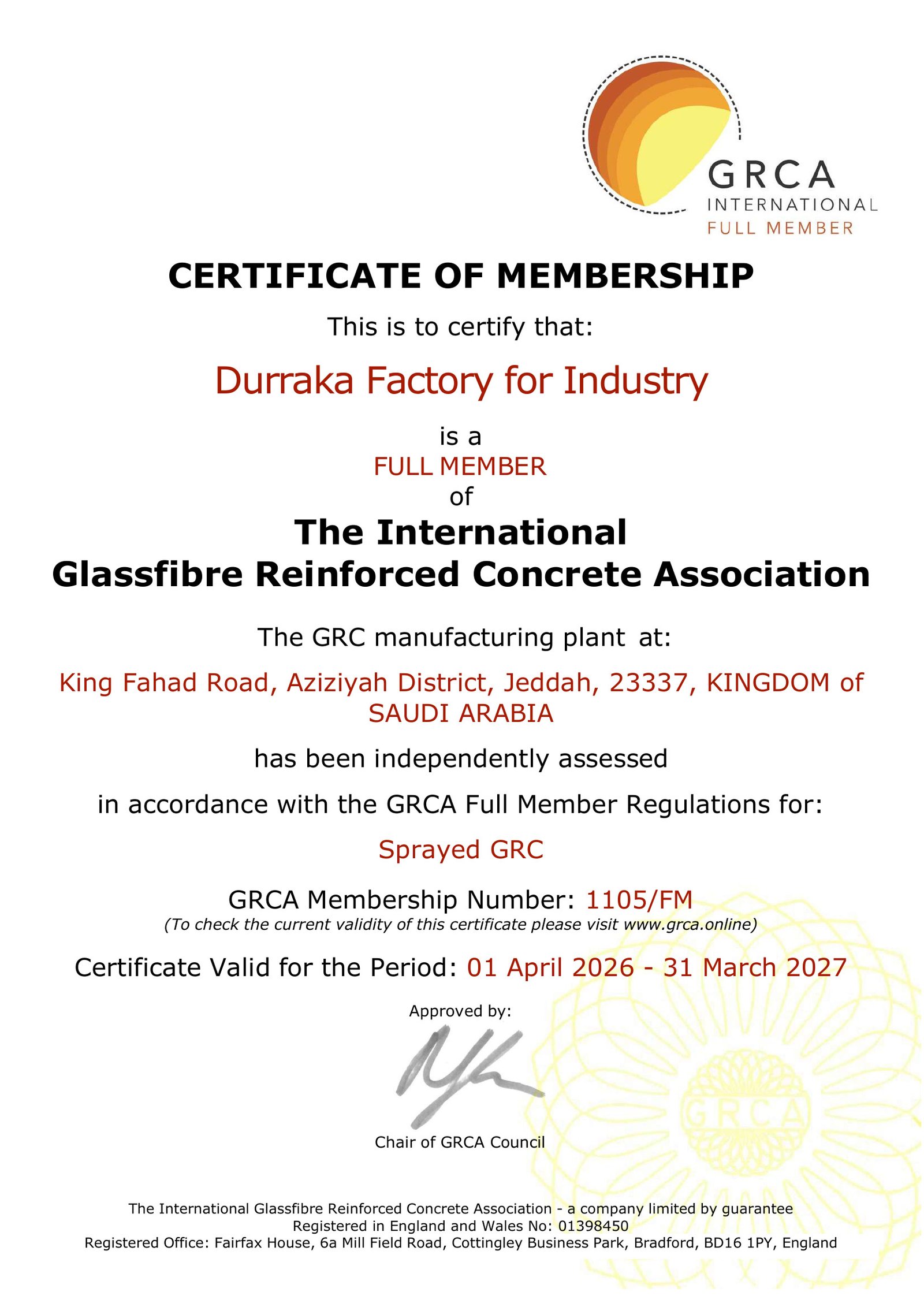 GRCA 2026-2027